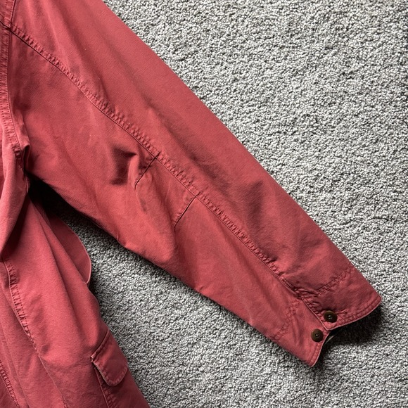 Vintage LL Bean Jacket Womens 2X Pink Barn Chore Coat Canvas Corduroy Collar 90s - Picture 9 of 12